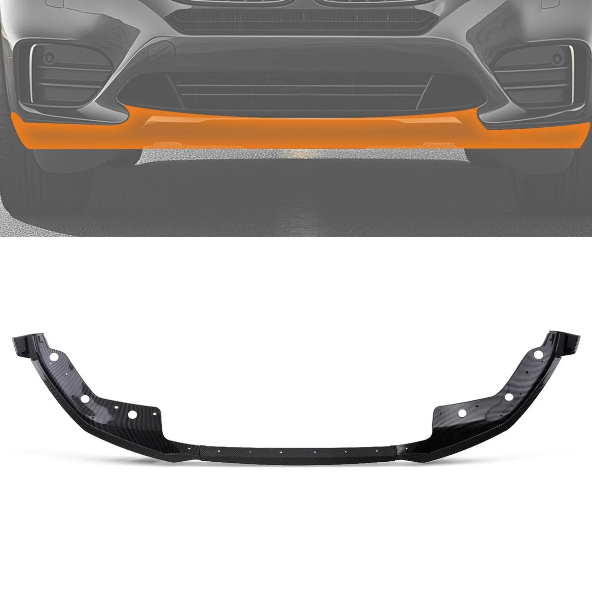 Carbon Look Front Bumper Lip Spoiler for BMW 3 Series G20 (2019–2021)