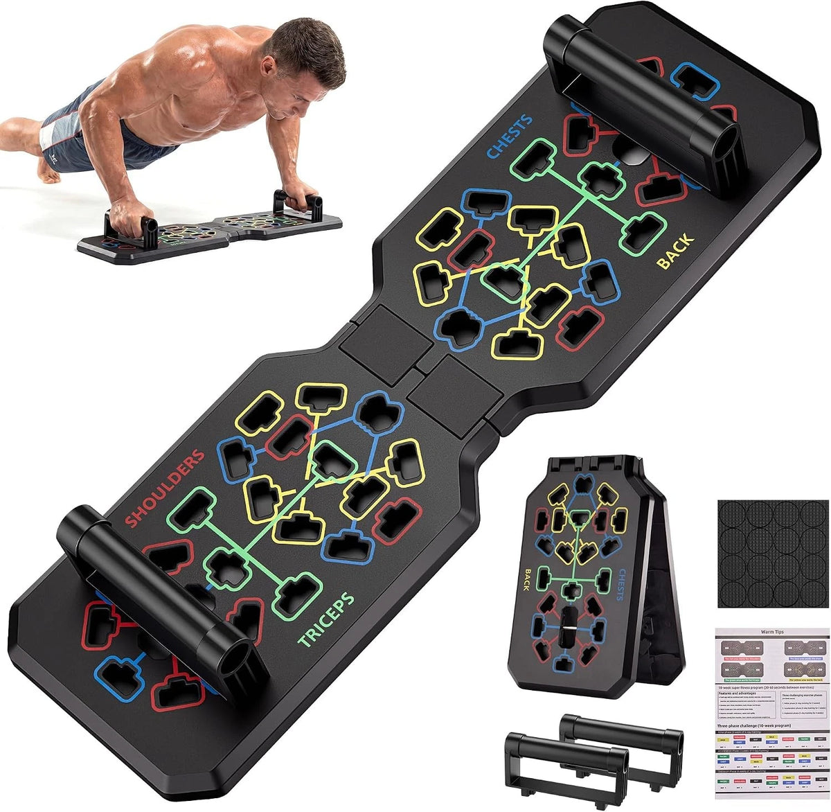 Foldable Push-Up Stands for Home Gym (Men & Women)