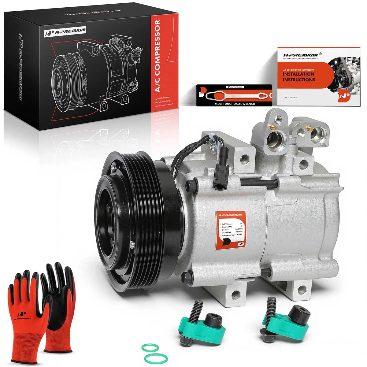 A/C Compressor with Clutch for Hyundai Tucson (2006–2009) 97701-2E100, 68190