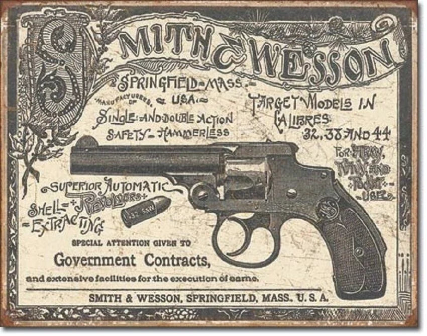 Smith & Wesson 1892 Ad Tin Sign Wall Decor (2014)
