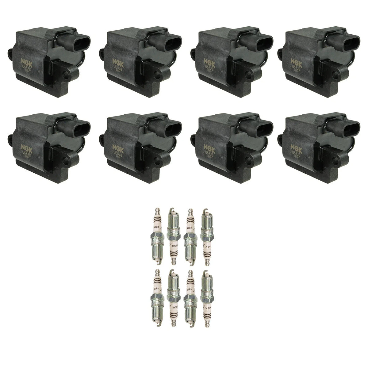 NGK 8 Ignition Coils & Iridium IX Spark Plugs Kit for Silverado Sierra 2500 HD (2007–2014)