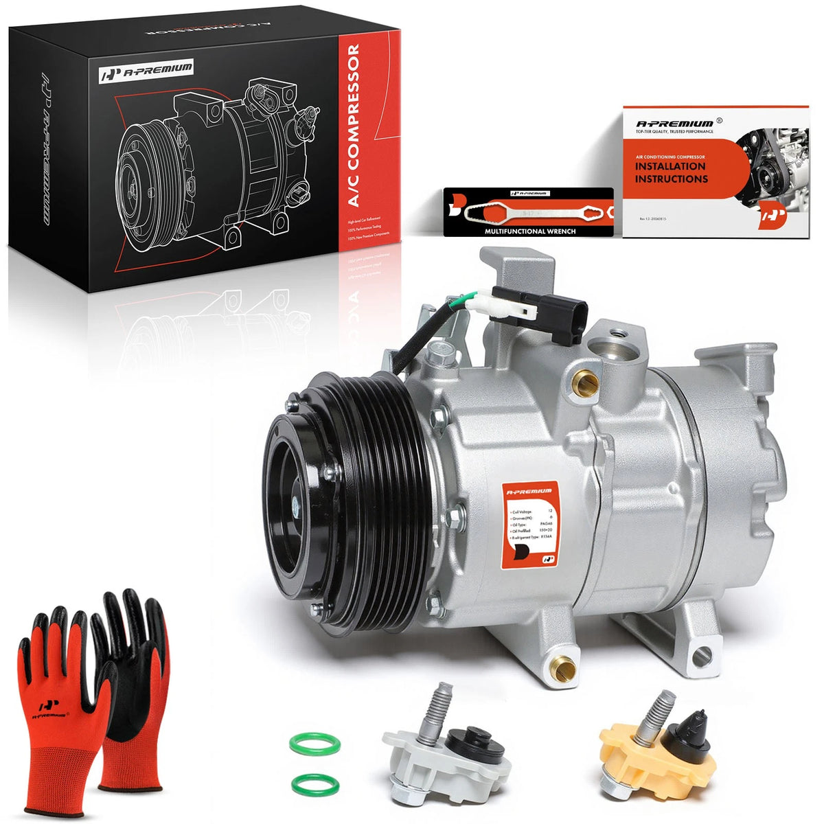 A-Premium A/C Compressor with Clutch for Ford Mustang (2018–2023) 178339