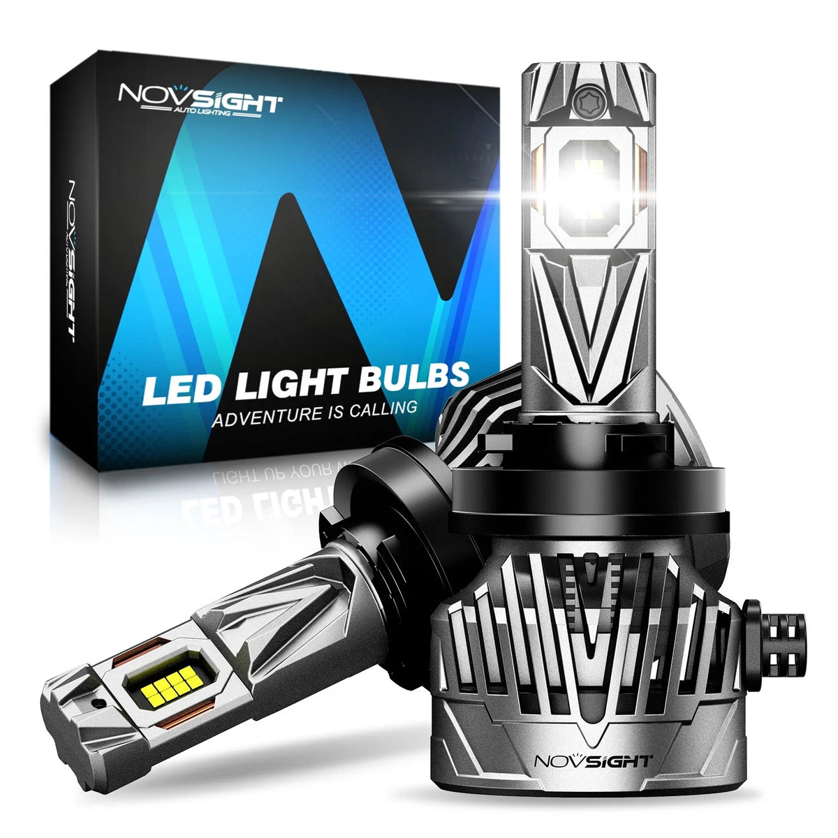 2X H11 LED Headlight Bulbs for NOVSIGHT (6500K, 45000LM, 200W)
