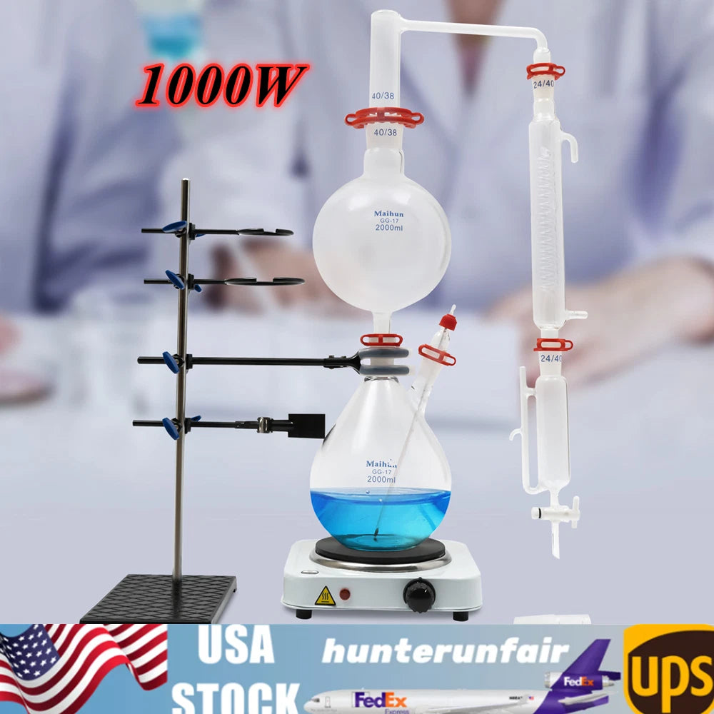 Essential Oil Steam Distillation Apparatus Kit - 2000ml Water Distiller