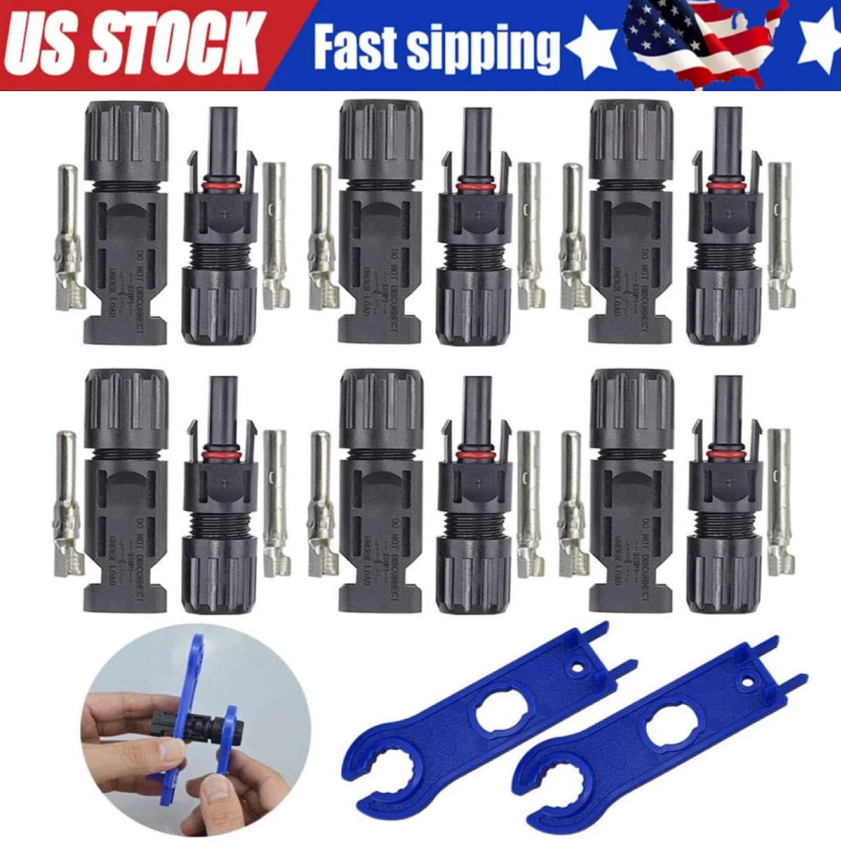 10 Pairs Male Female Solar Cable Connectors for DIY Solar Panel