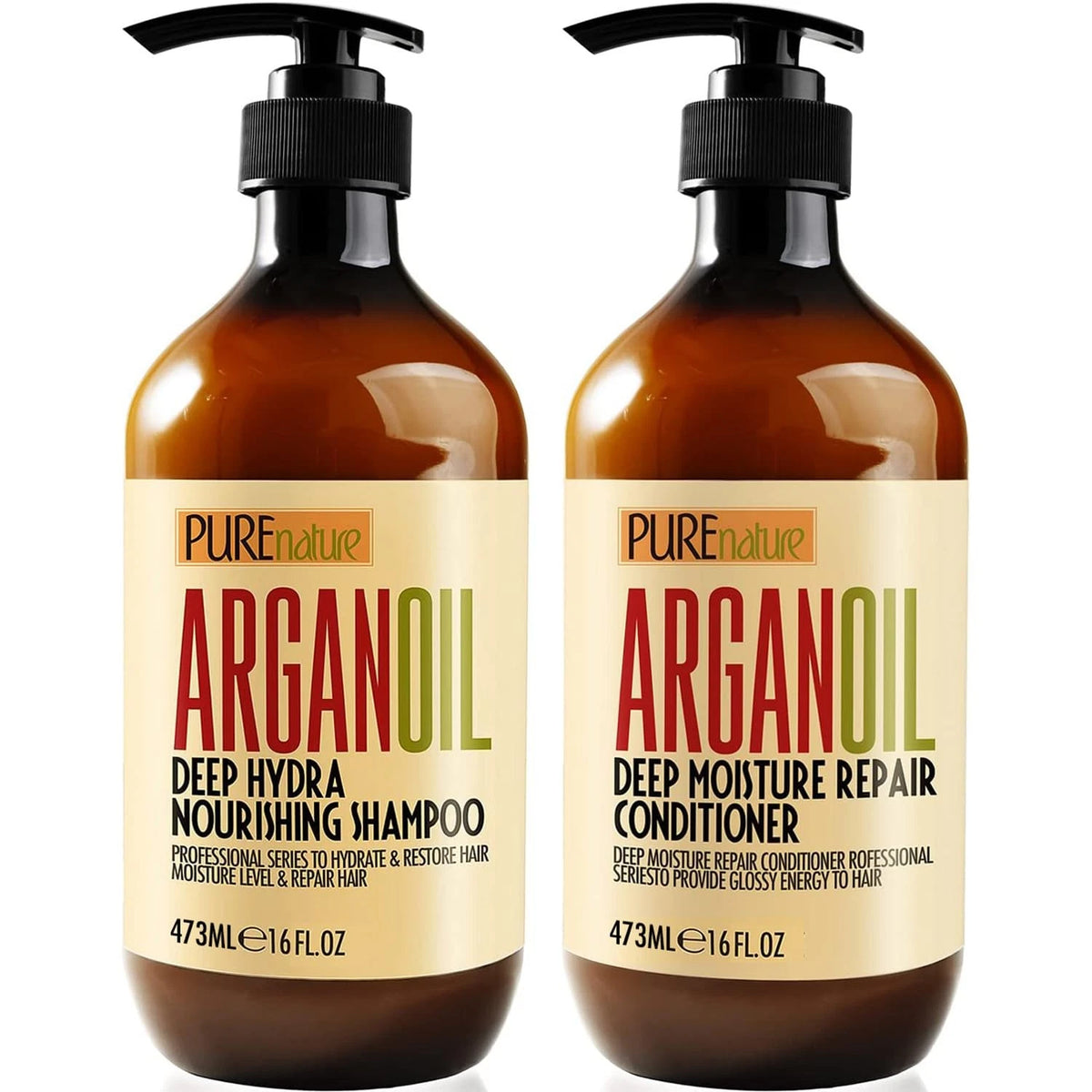 Set of 2 Argan Oil Shampoo and Conditioner 16 Fl Oz