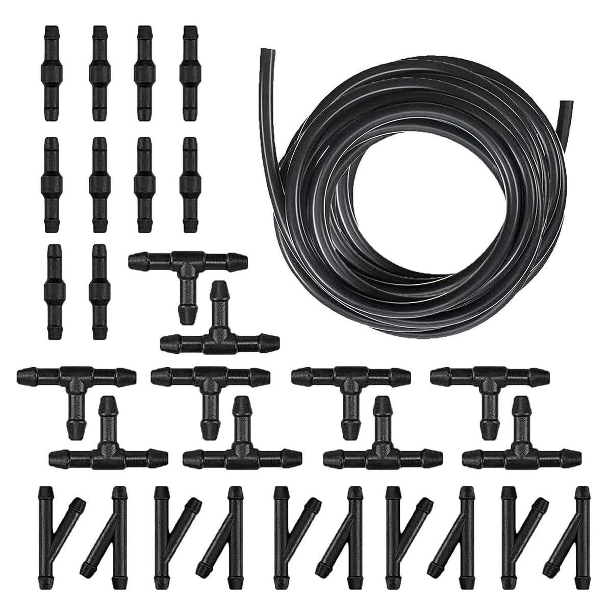 30 PCS Universal Windshield Washer Hose Kit for Cars (13.12Ft/4M, Black)