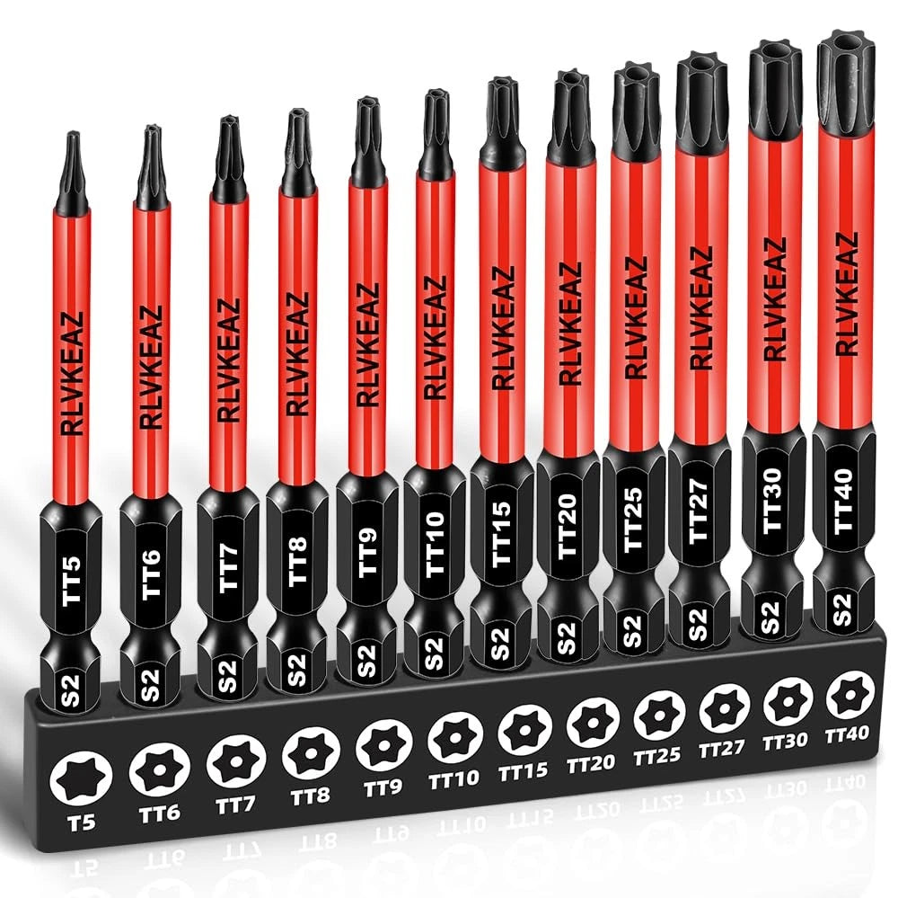12-Piece Impact Security Torx Bit Set (T5-T40) for Automotive Use