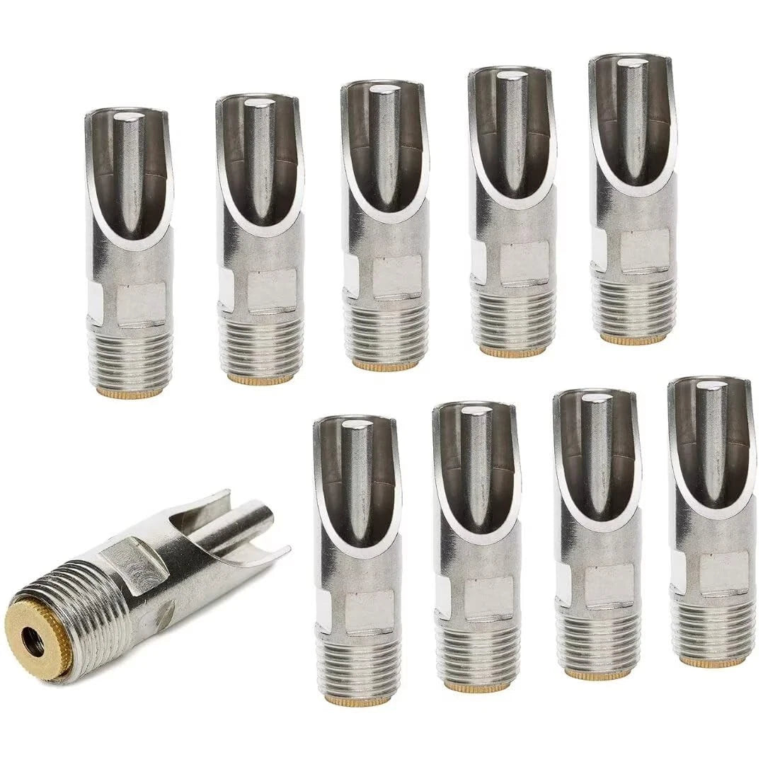 Pack of 10 Stainless Steel NPT 1/2" Automatic Pig Nipple