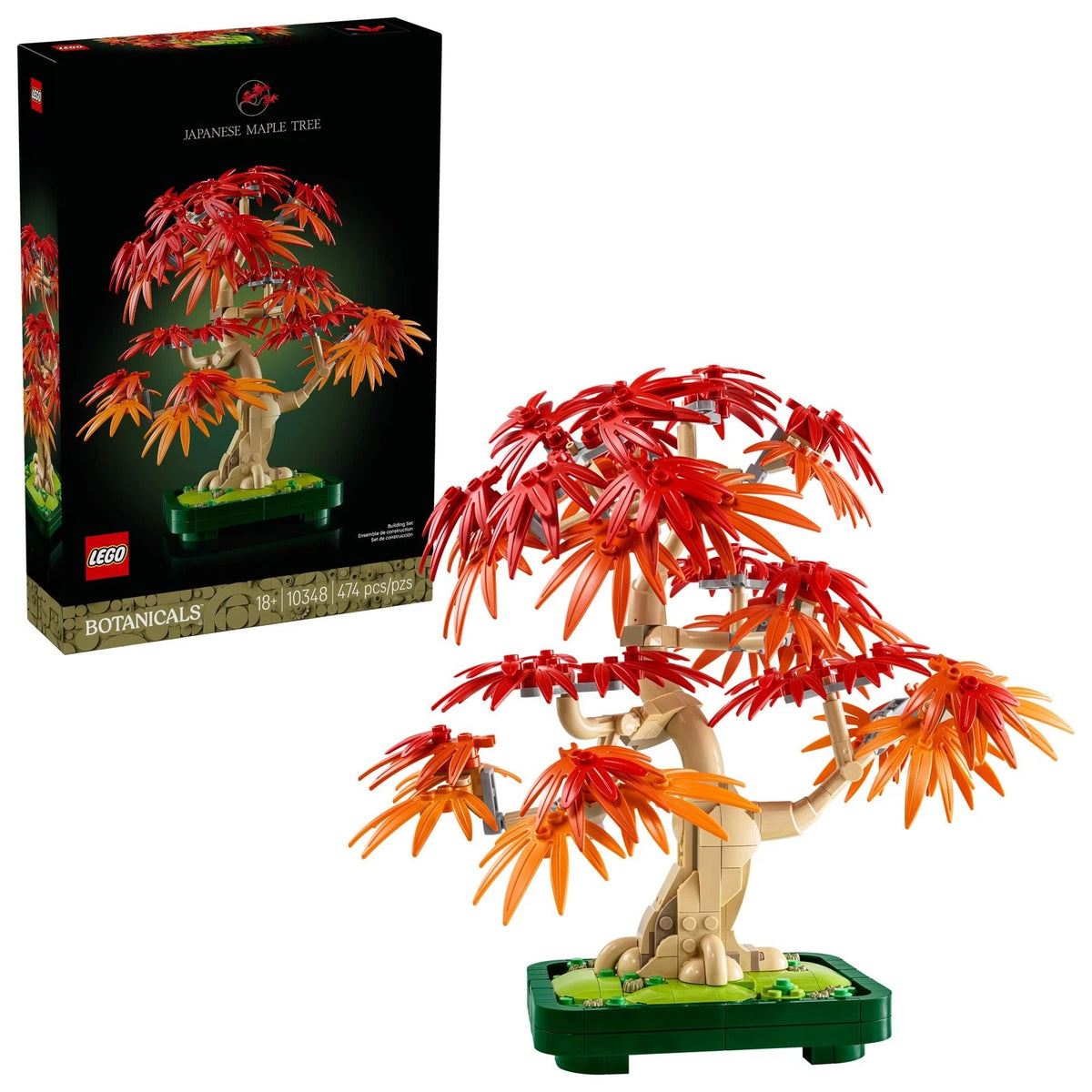 Japanese Red Maple Bonsai Tree for LEGO Botanicals (8.50 x 9.50 inches)