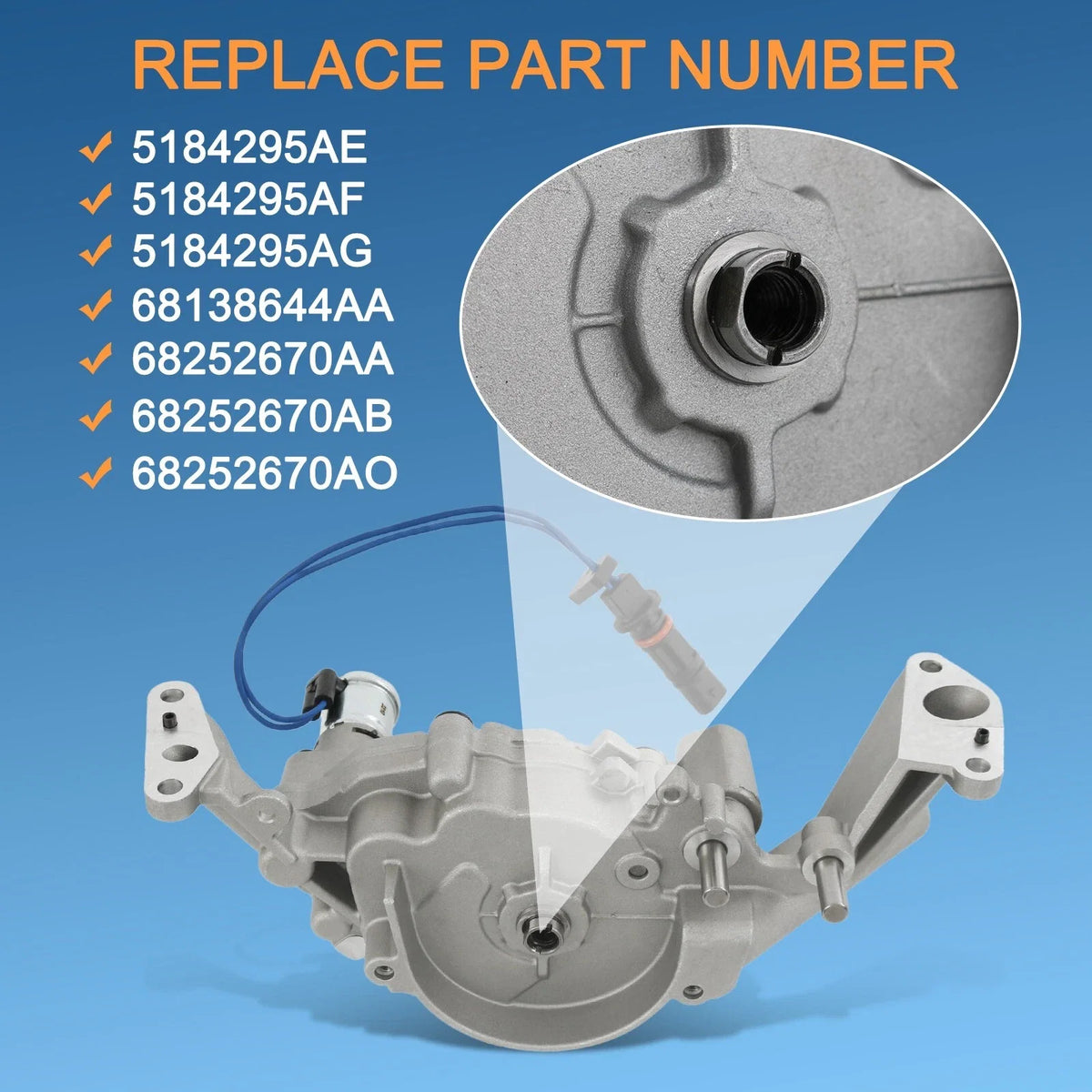Engine Oil Pump & Solenoid for Dodge Durango Jeep Grand Cherokee (2011–2020)
