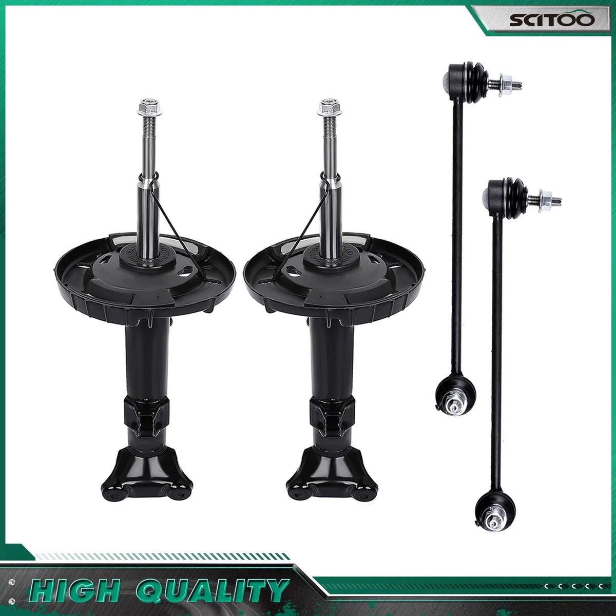 Set of 2 Struts + Sway Bars for Mercedes-Benz C240 C320 (2001–2005)