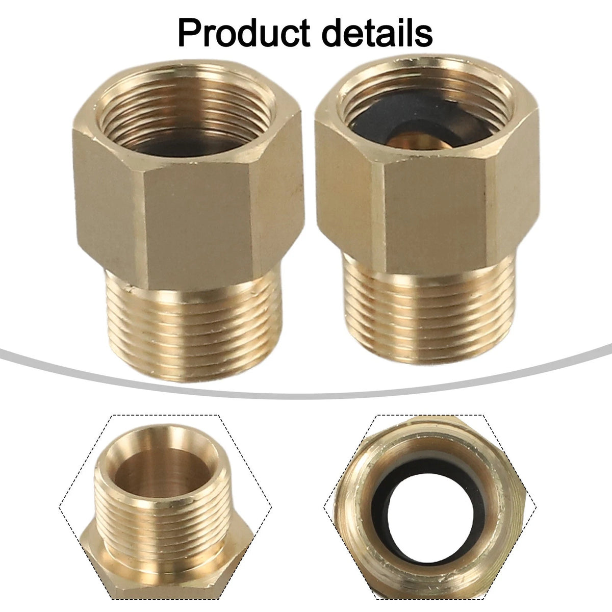 2X Coupler M22 15mm Male to M22 14mm Female for Pressure Washer