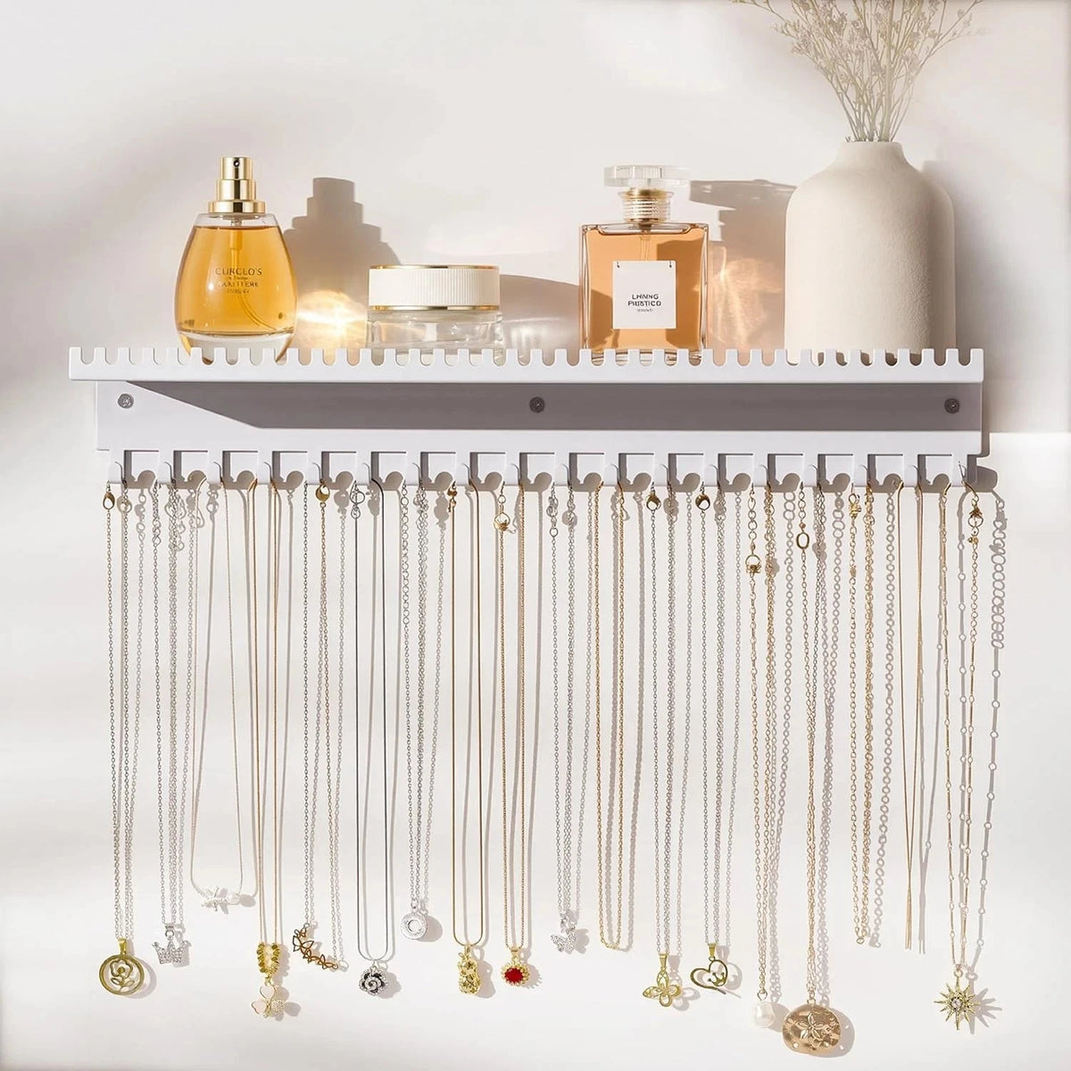 Jewelry Organizer Wall Mounted Shelf for Home Decor (No Part Numbers)