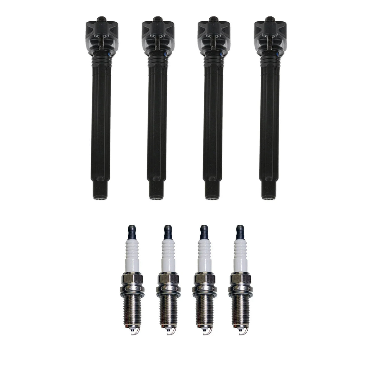 Set of 4 Ignition Coils & Spark Plugs for 200 L4 (Bosch, Denso)