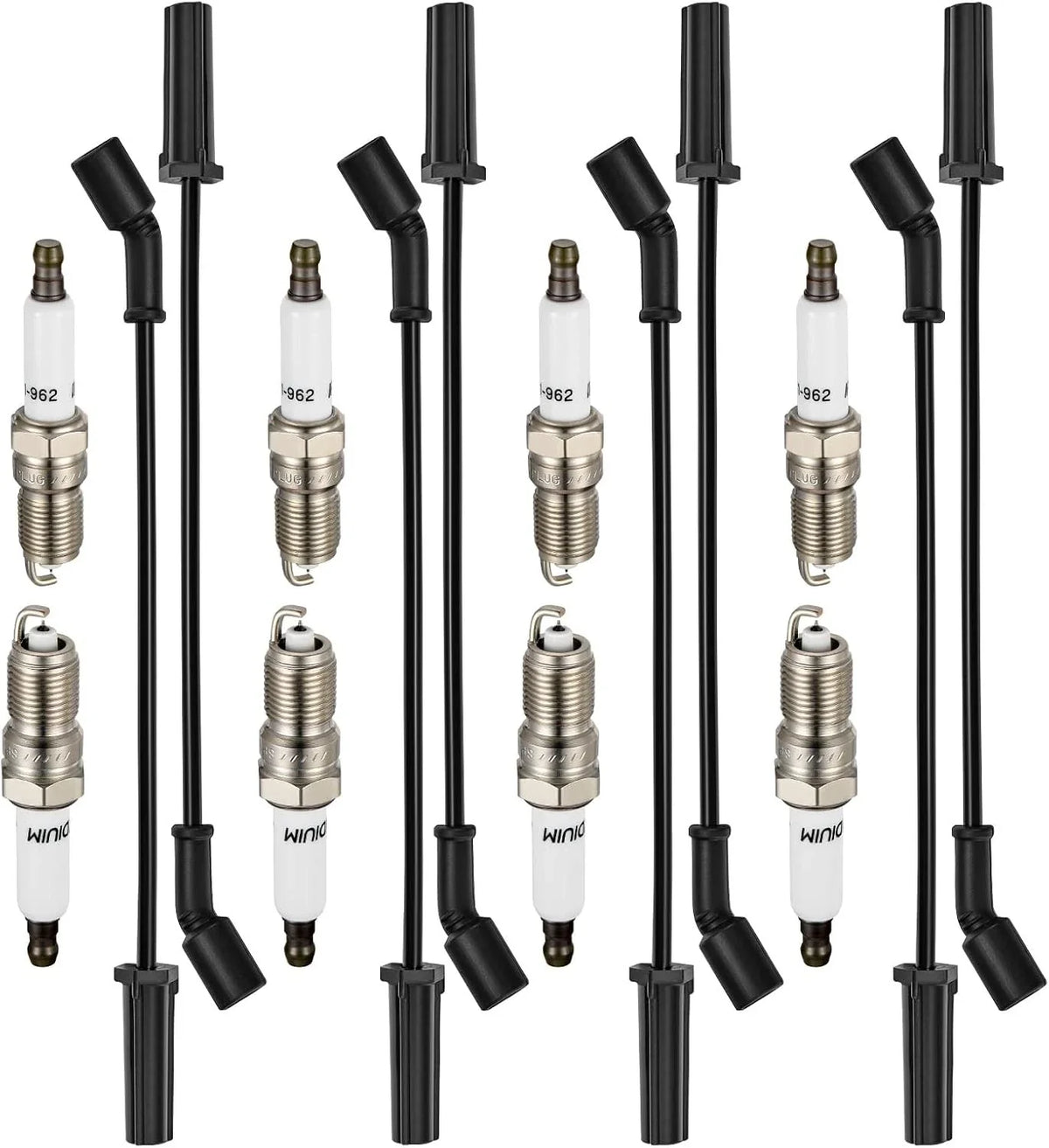 Ceramic Spark Plugs + Silicone Wires for GMC Sierra 1500 4.8L (1999–2007)