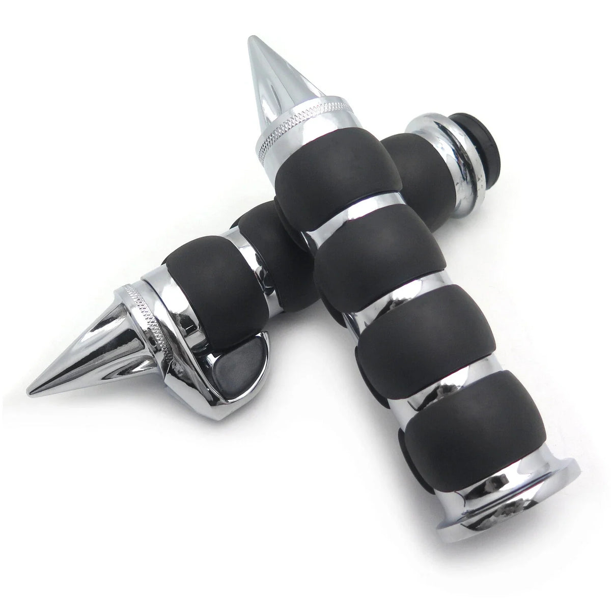 Chrome Spike 7/8" Handlebar Grips for Kawasaki Harley