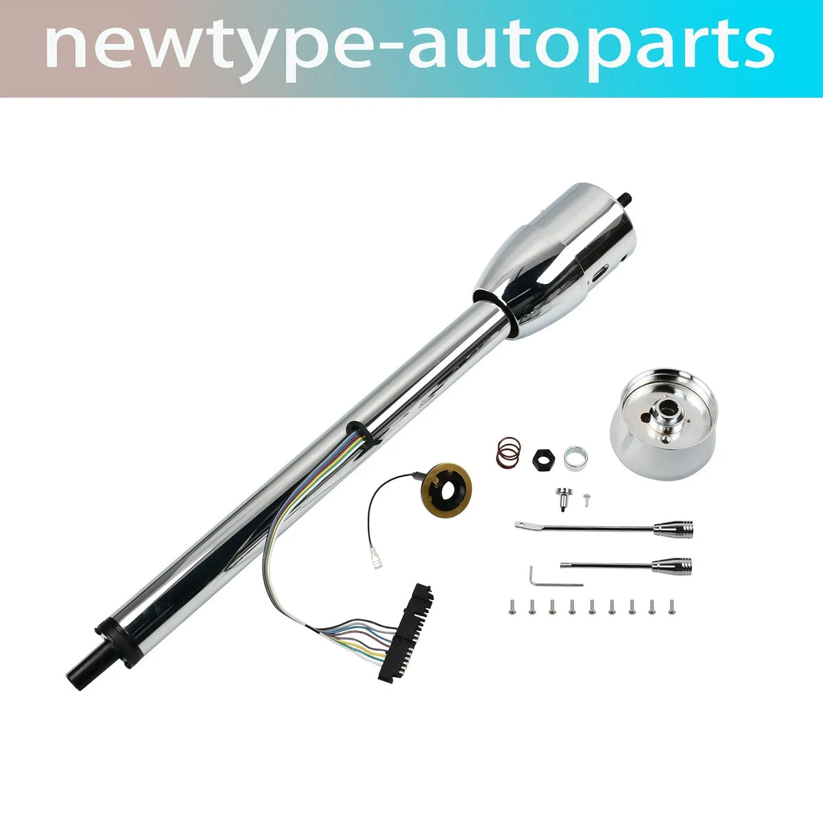 30" Stainless Steel Tilt Steering Column & Adapter for Universal (No Key)
