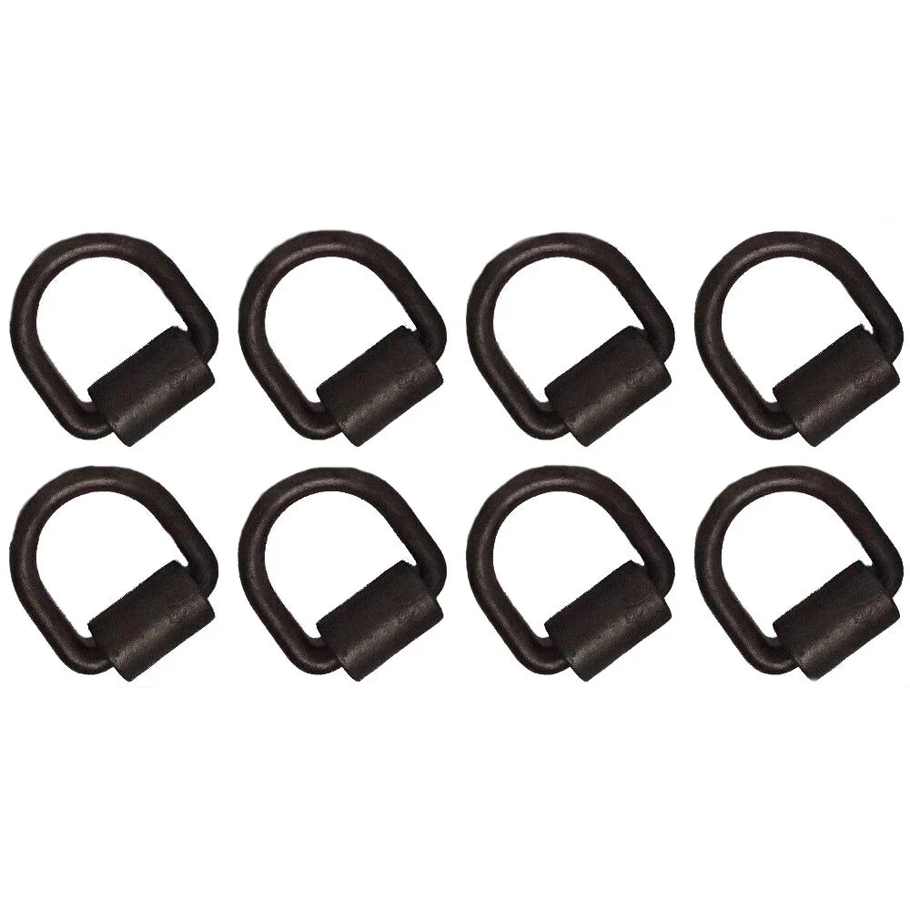 Set of 8 Weld On D Ring for Flatbed Truck Towing Cargo Strap