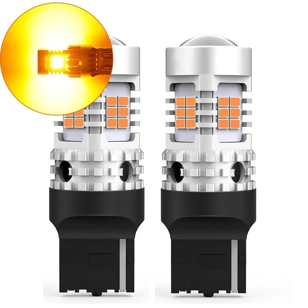 2X AUXITO LED Signal Turn Light Bulbs 7440 7443 W21W 7441 Amber for Vehicles