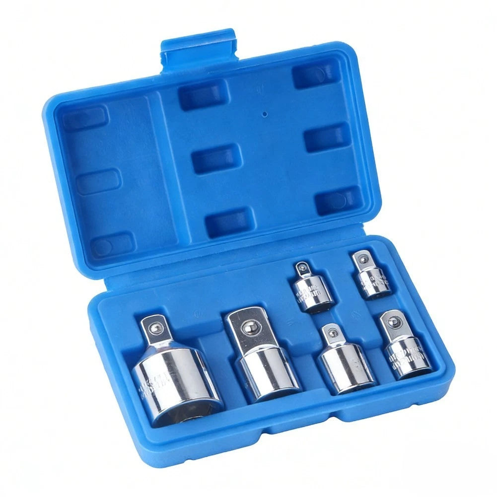 Set of 6 Chrome Vanadium Socket Adapters for 1/2, 3/8, 1/4 Drive