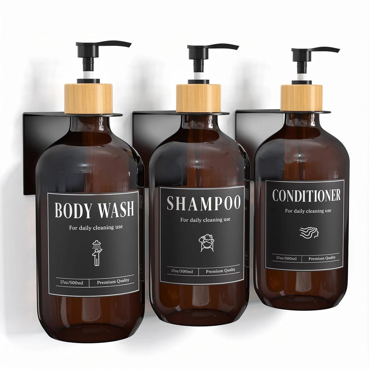 3X Shower Soap Dispenser for Wall Mounted Use