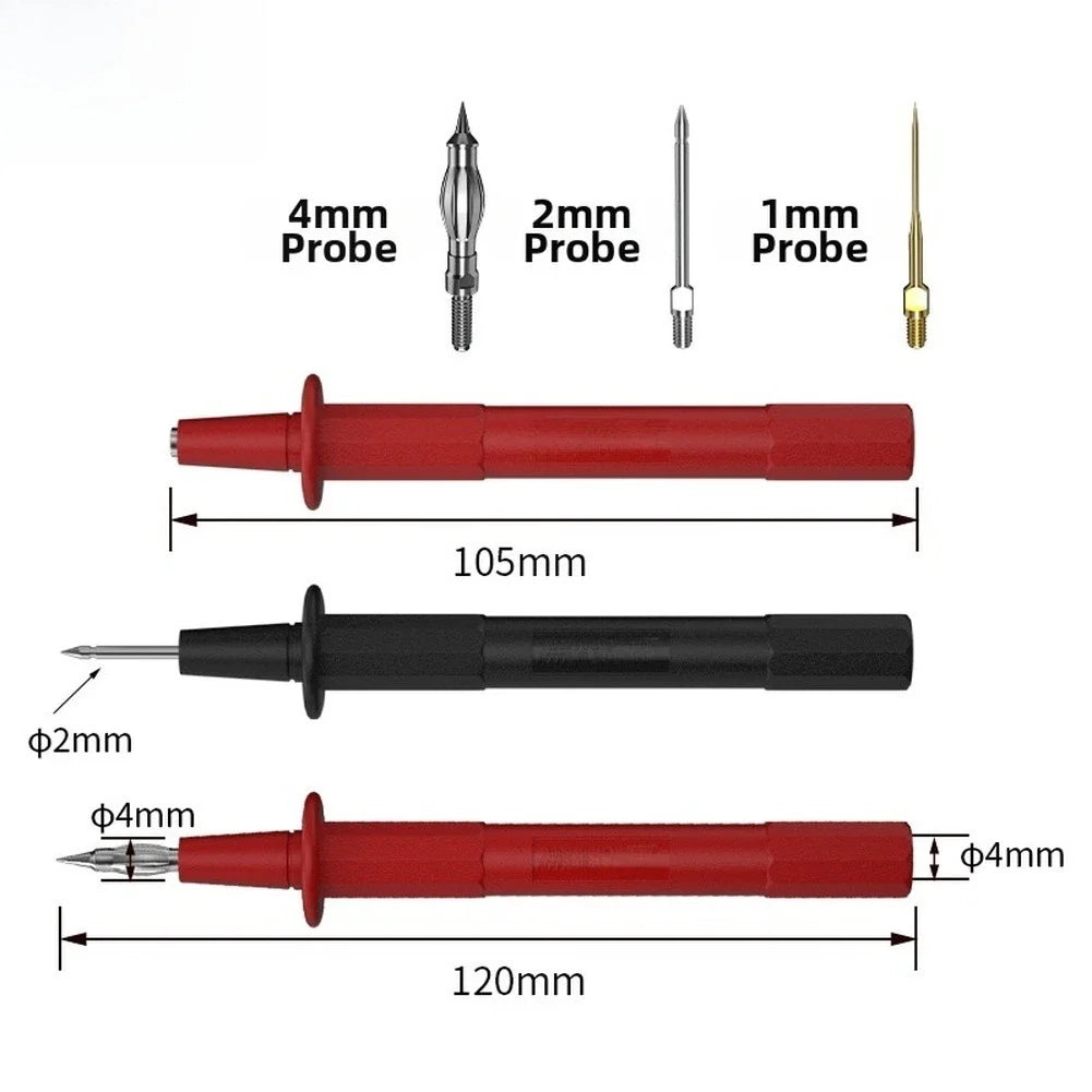 Test Probes for Multimeter with 4mm Banana Connectors and 1mm 2mm Tips