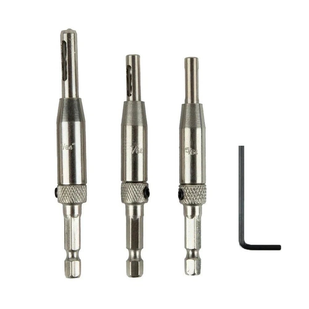 3X Holes Hinge Drill Bit Set 5/64", 7/64", 9/64" High-speed Steel