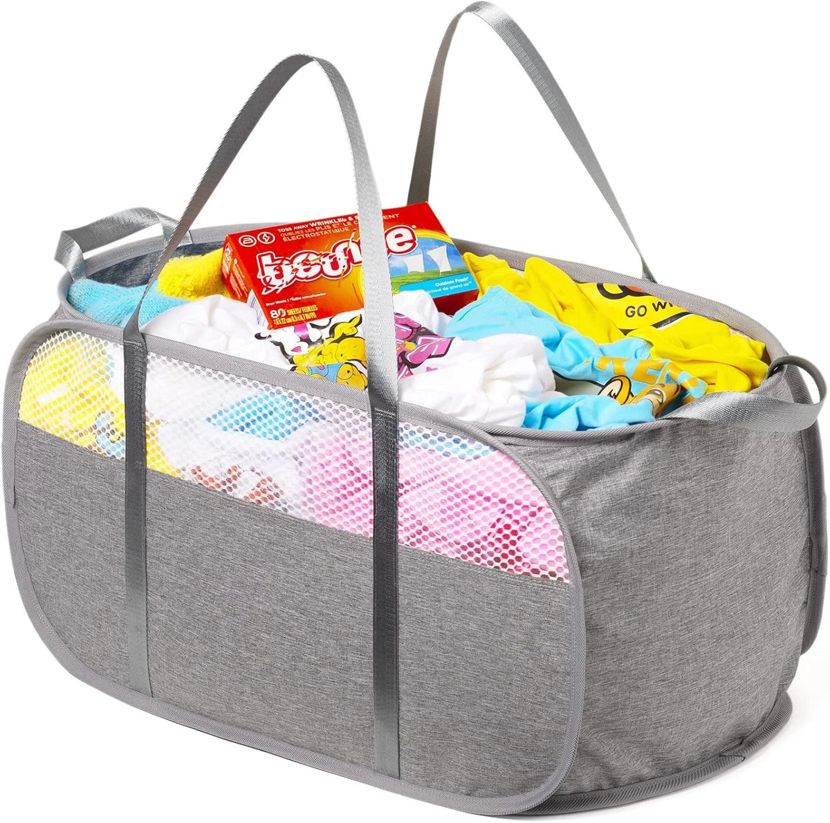 Set of 2 Tear Proof Pop Up Laundry Hampers with Strong Handles