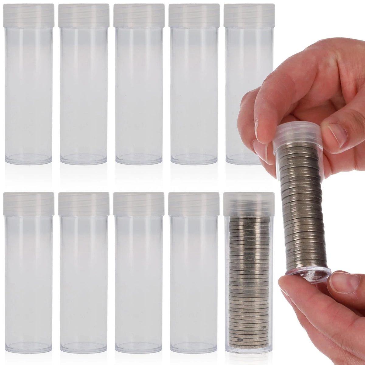10X Coin Tubes for US Nickels (Clear)