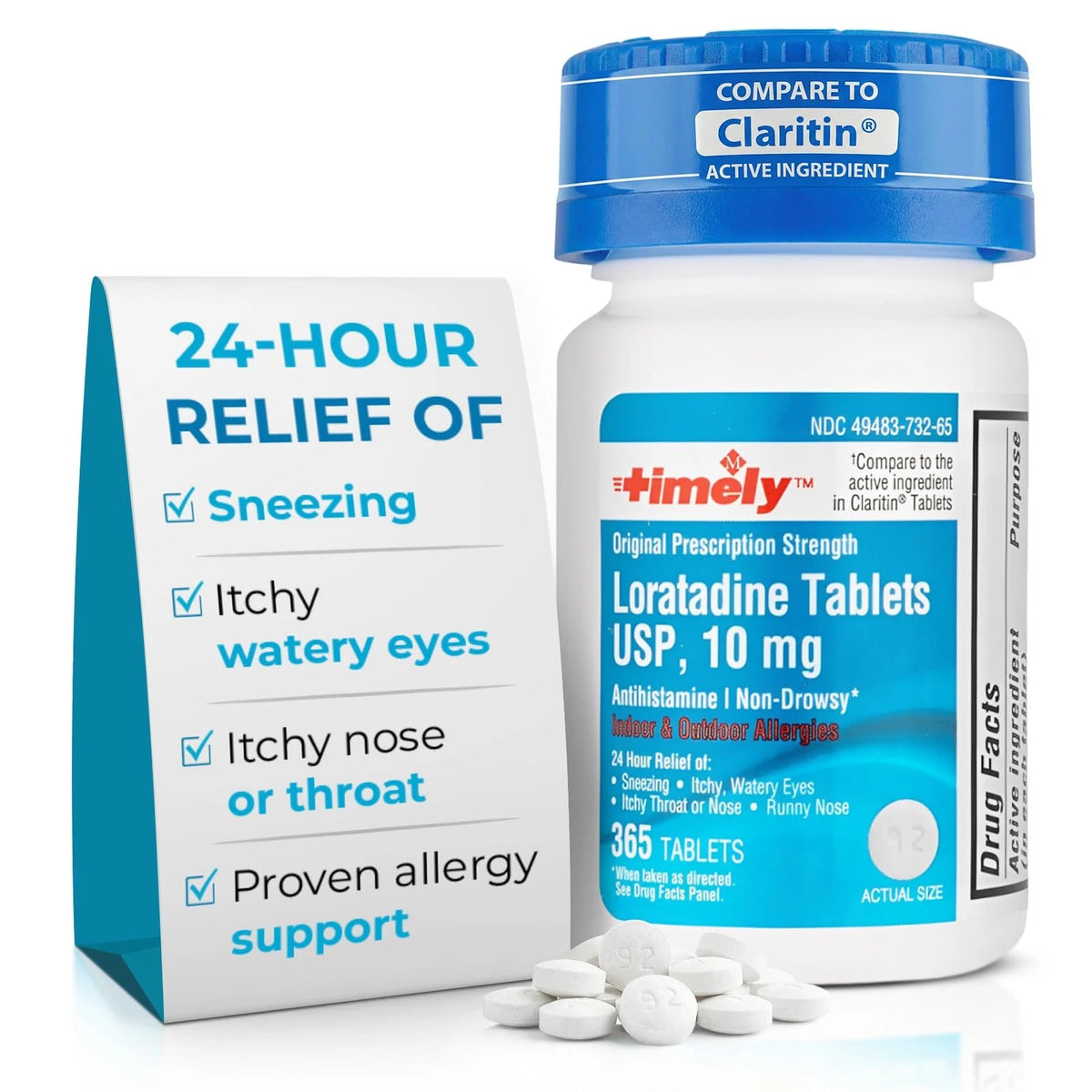 Loratadine Tablets USP 10mg for Allergy Relief (365 Count)