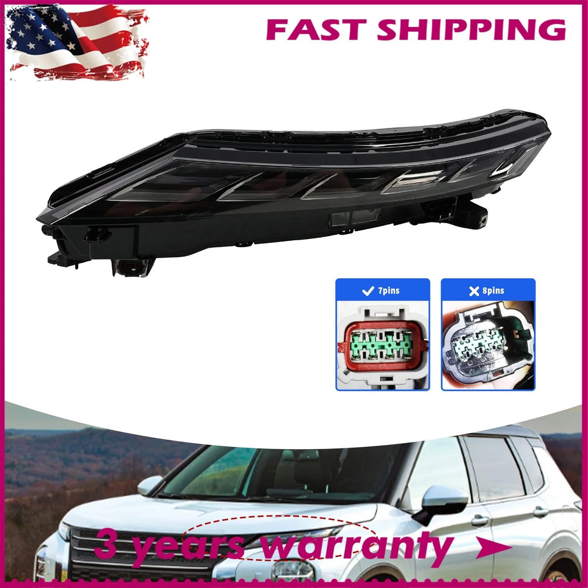 LED Turn Signal Light for Mitsubishi Outlander (2022–2024) 8310A043, 1KPMT1902001