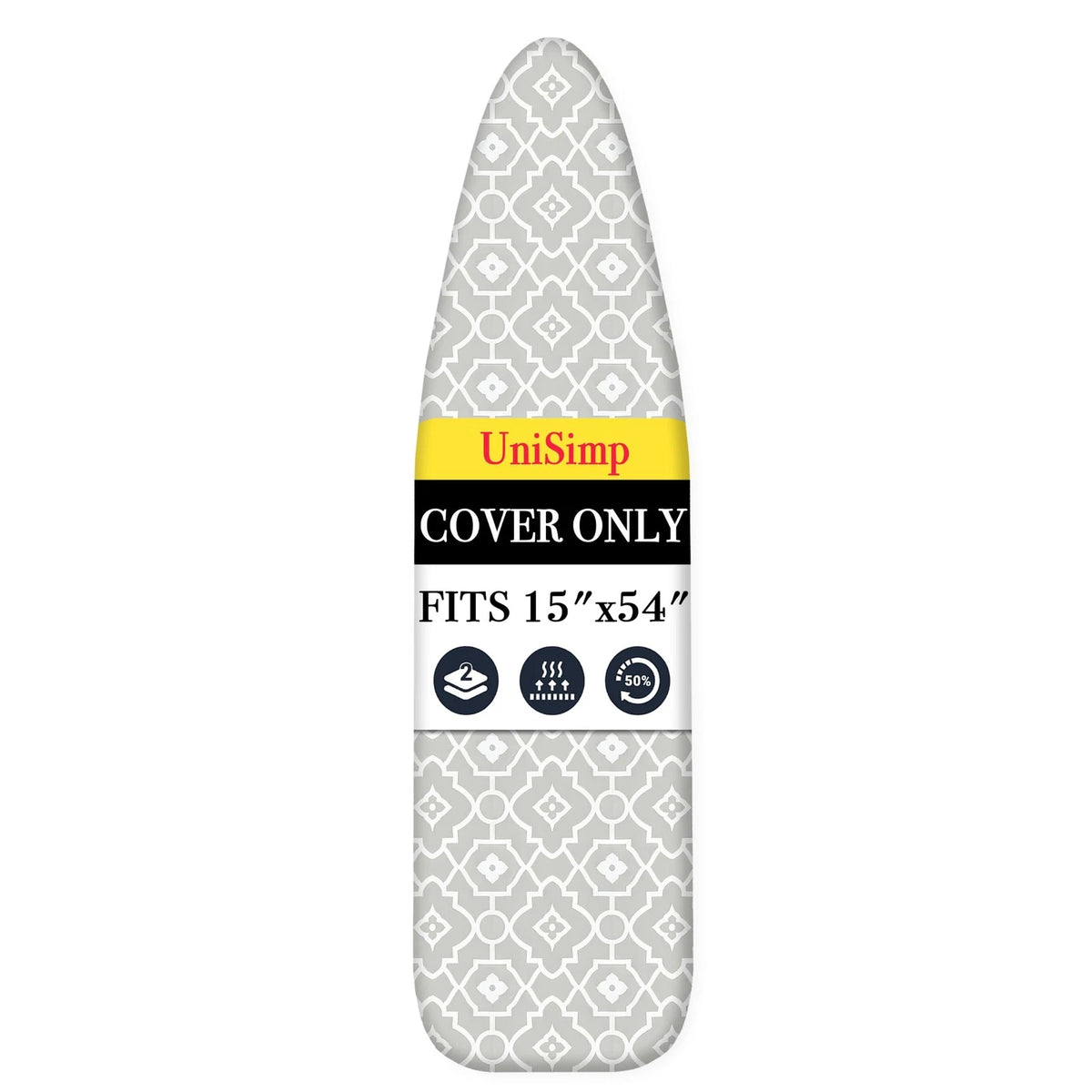 Ironing Board Cover Pad 15x54 Extra Thick Heatproof Geometric Fit