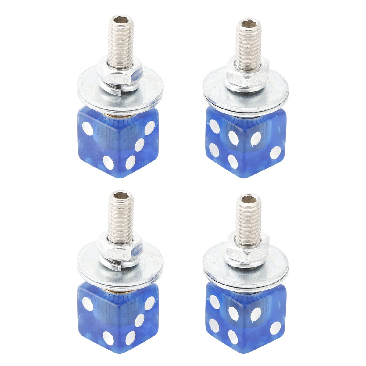 Set of 4 M6 Plastic License Plate Frame Screws Bolts Blue for Universal