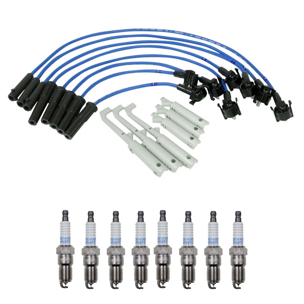 NGK 8mm Wire Set & Denso Platinum Spark Plug Kit for B2500 Ranger (1998–2006)
