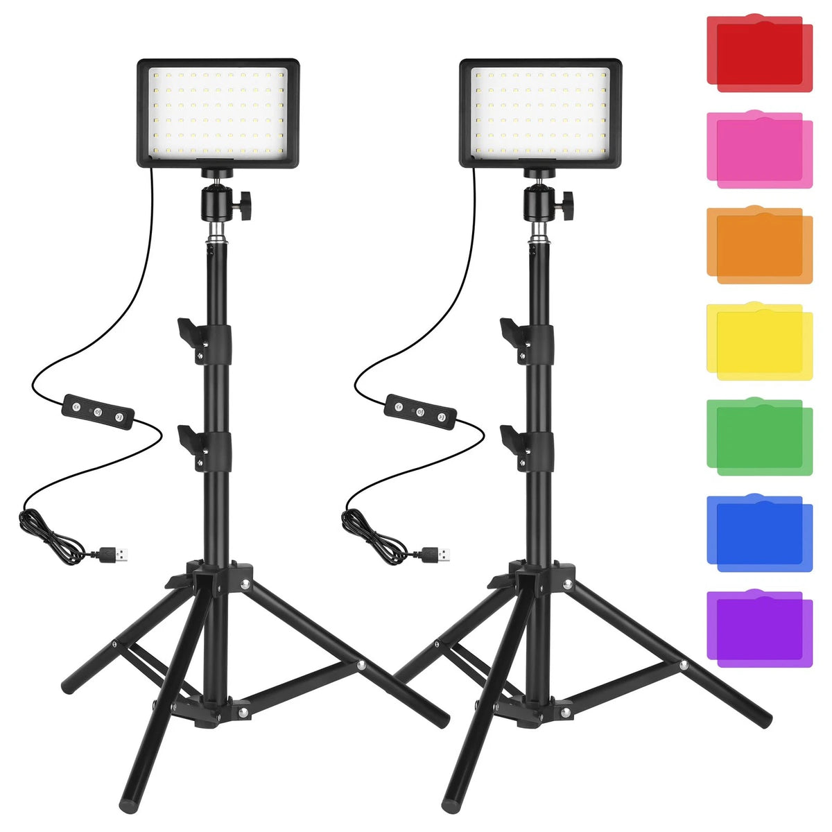 2X LED Photo Video Light for Ci-Fotto (Dimmable 5600K USB Continuous Light)