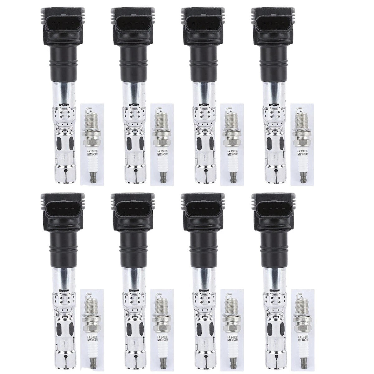 Set of 16 Ignition Coil and Spark Plug Kits for VW Touareg Phaeton (2004–2006)