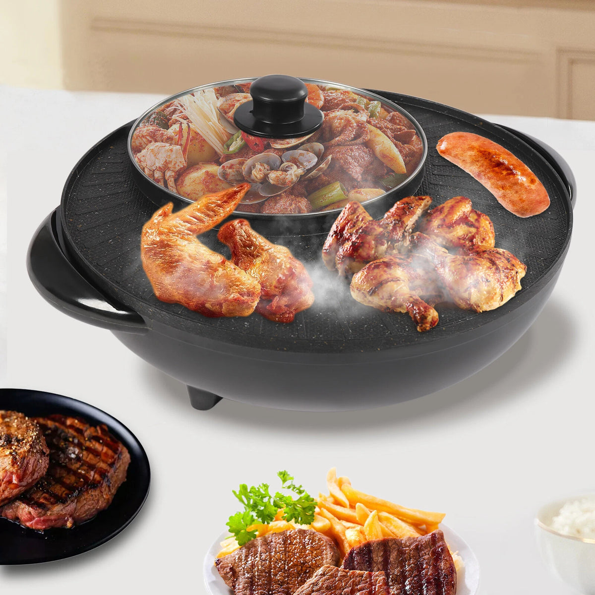 Circular Edition Hotpot Grill Combo for Indoor BBQ Parties