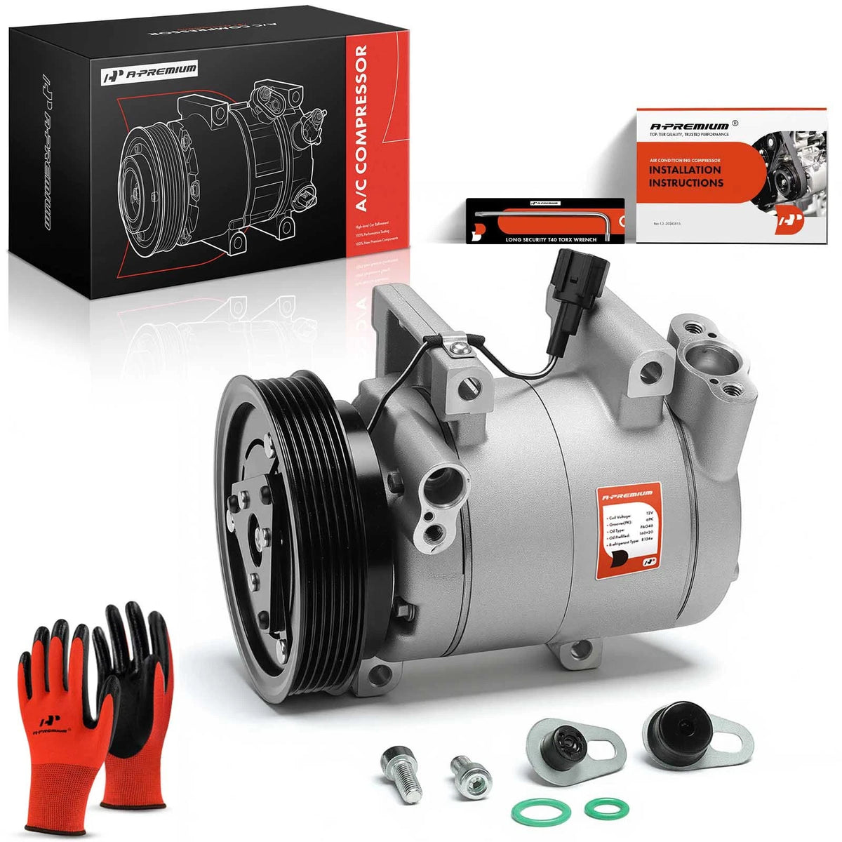 A/C Compressor with Clutch for Nissan Sentra (2002–2006) 926008J000, 926008J001, 926008J02A