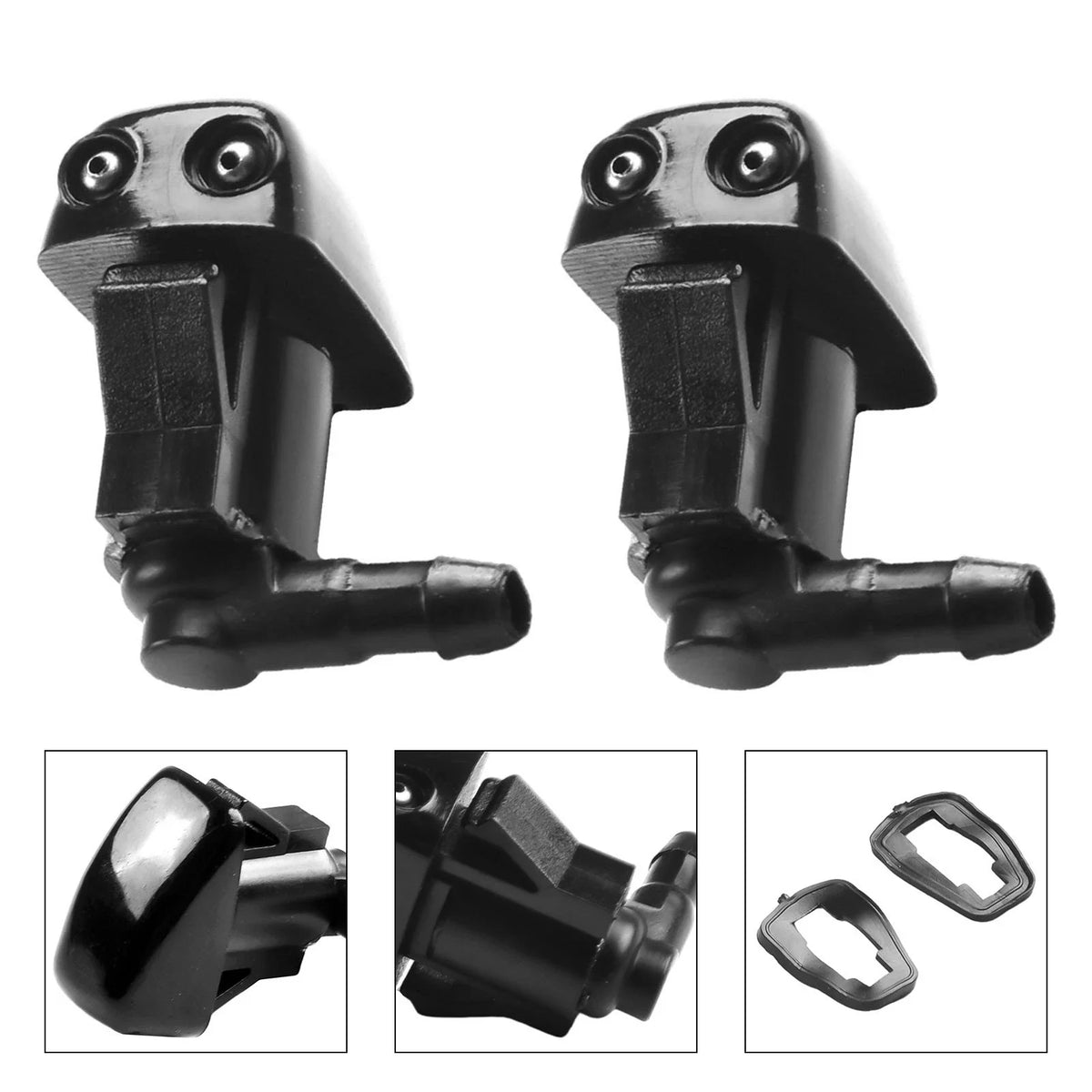 Washer Nozzle Jet Kit for Mazda (ABS Plastic, Black)