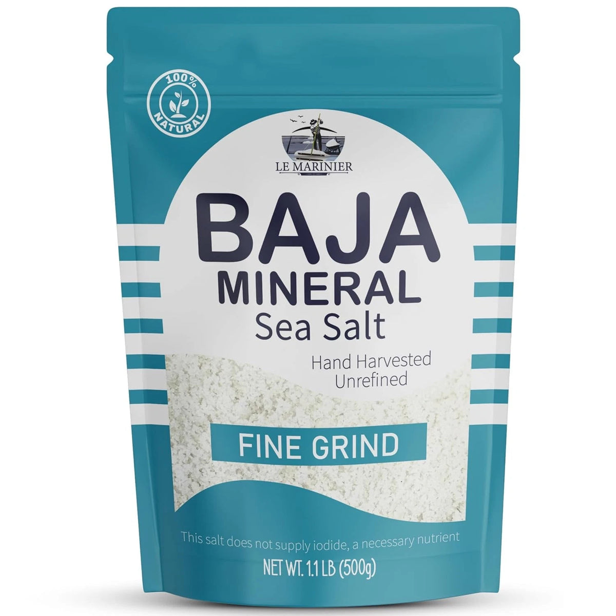 1.1lb Fine Grind Mineral Rich Baja Natural Unrefined Sea Salt