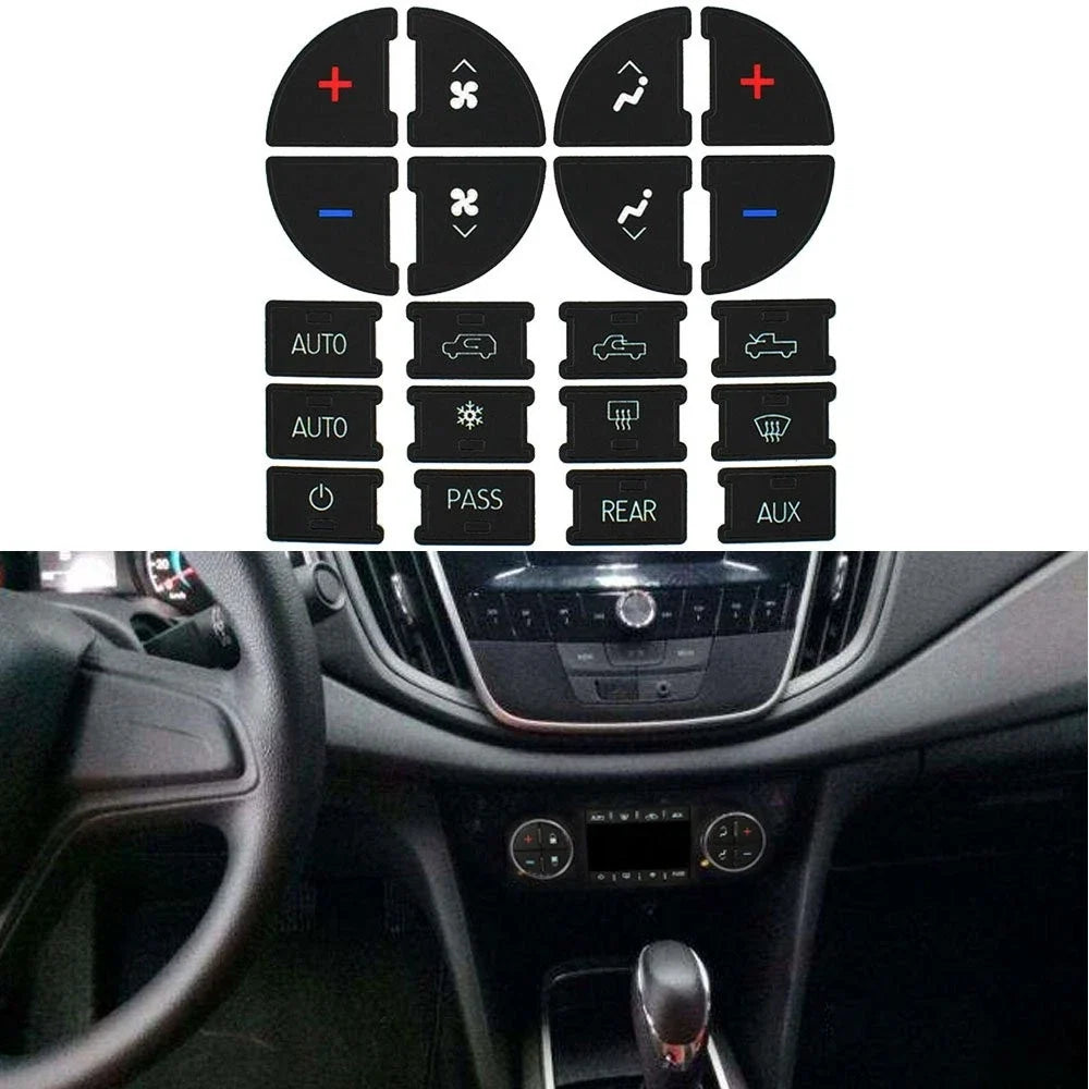 AC Dash Button Repair Kit Decal Stickers for Chevy GMC Buick V (2010–2023)