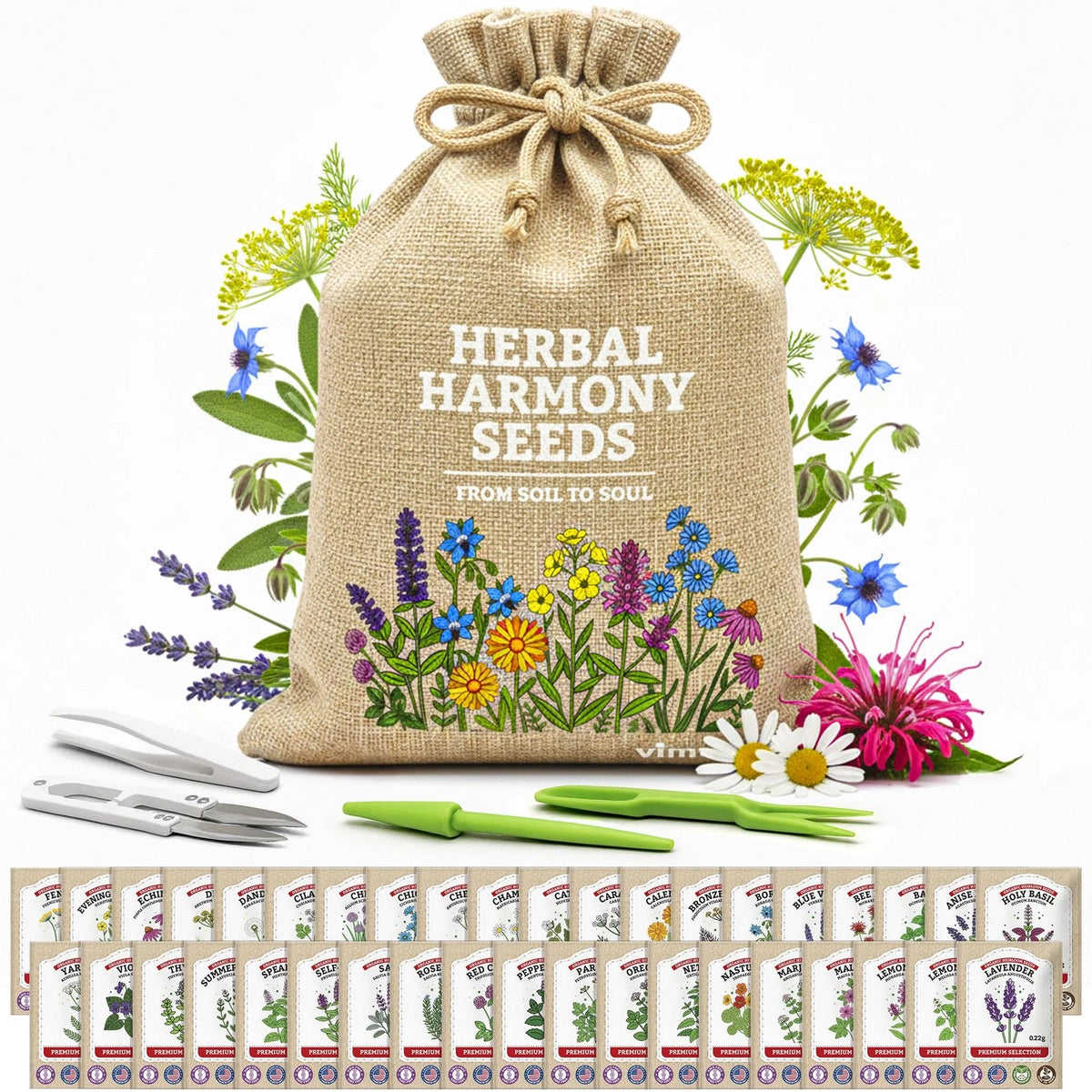 Medicinal Herb Seeds Variety Pack for Apothecary (Non-GMO, Heirloom)
