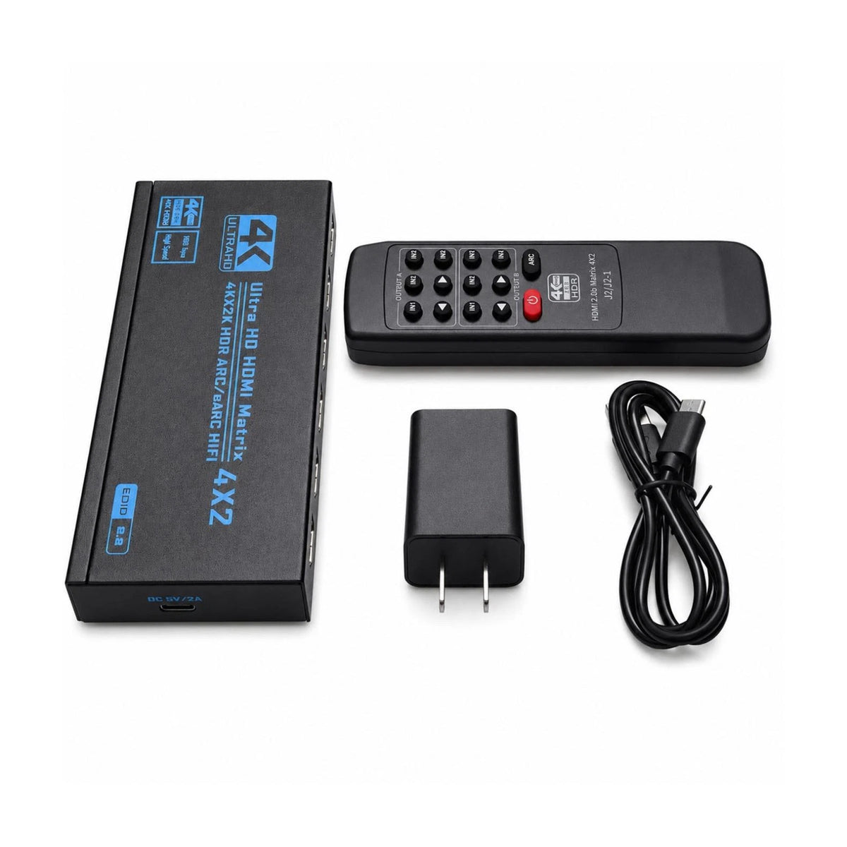 4X HDMI Matrix Switch Splitter 4K 60Hz with 3.5mm Jack Stereo Out