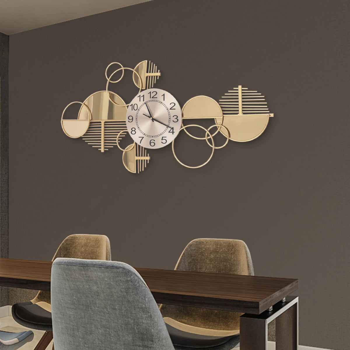 Large Luxury Gold Wall Clock for Home Living Room Decor