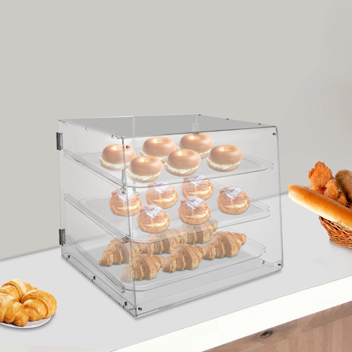 3 Tiers Clear Pastry Display Cabinet for Bakery (Commercial Use)