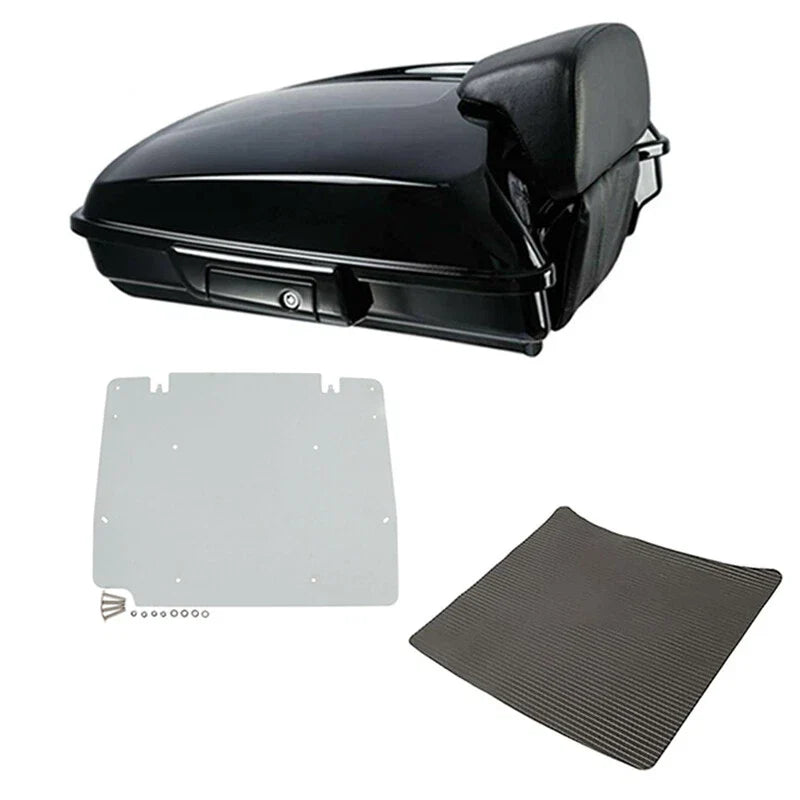 Black Razor Trunk Backrest Plate for Harley Touring Road King Glide (2014–2026)