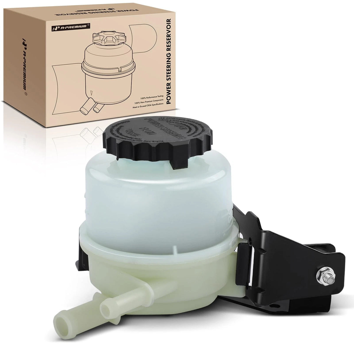 Power Steering Reservoir/Tank with Cap & Bracket for