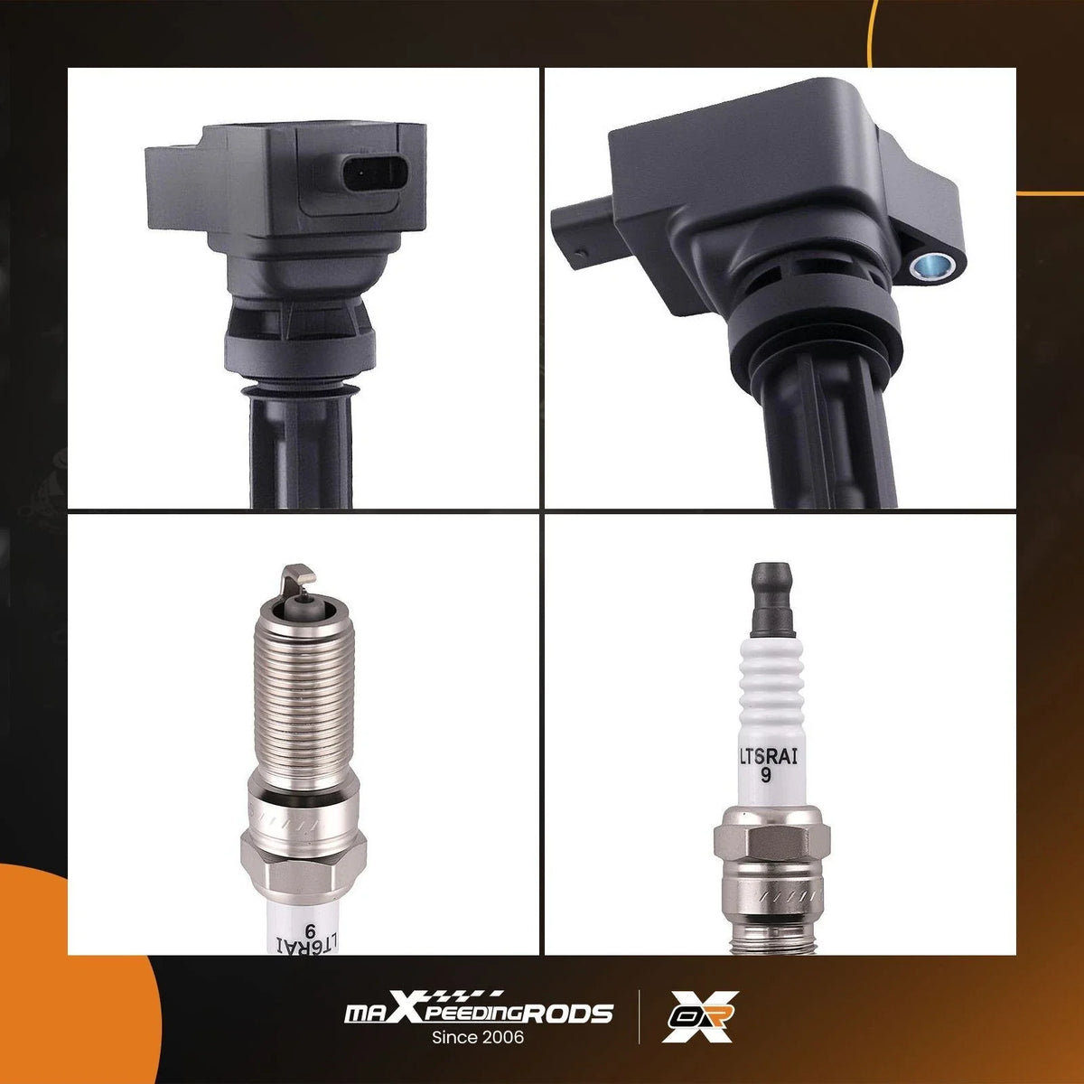 Set of 4 Ignition Coils & Spark Plugs for Ford Ranger Lincoln Nautilus (2019–2023)