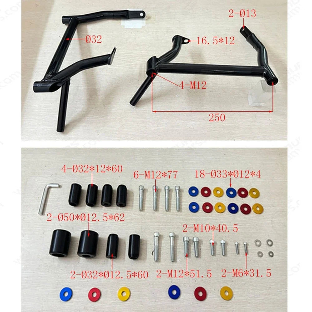 Front Crash Bar & Rear Saddlebag Crash Bar for Harley Touring Road Glide (2014–2024)